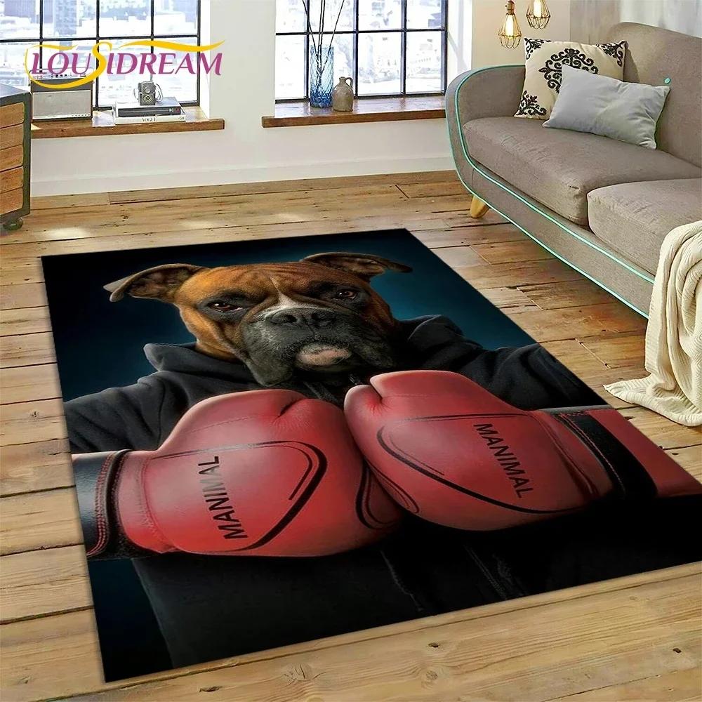 Boxing Gloves Boxer Fight Cartoon Rug Carpet for Living Room Bedroom Home Decor,Floor Mat Decoration for Sofa Doormat
