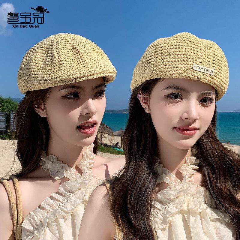 Spring and Summer Beautiful Hats Women's Fashion Versatile Face Small Beret Advanced Sense Two Wear Duck Tongue Forward Hat