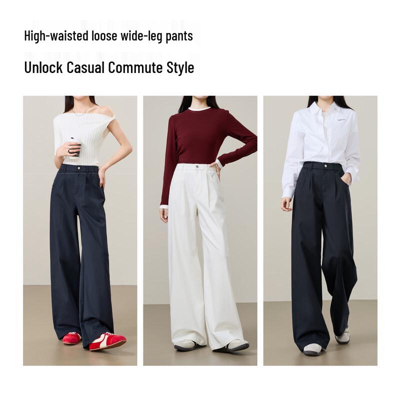 Yiyang Women's Sorona Lyocell Cotton Blend Relaxed Wide-Leg Pants