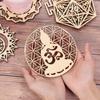 14cm Wooden Wall Sign Flower of Life Shape Coaster Laser Cut Wood Wall Art DIY Crafts Making Geometry Ornament Home Decoration