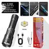 Rechargeable Outdoor Mini LED Flashlight with Laser Cannon Beam and Long Battery Life