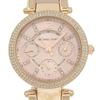 Day Date Watches MK6110 Rose Gold RoseDial Stainless Steel/acetate Quartz Multi-needle Analog Display Women Used