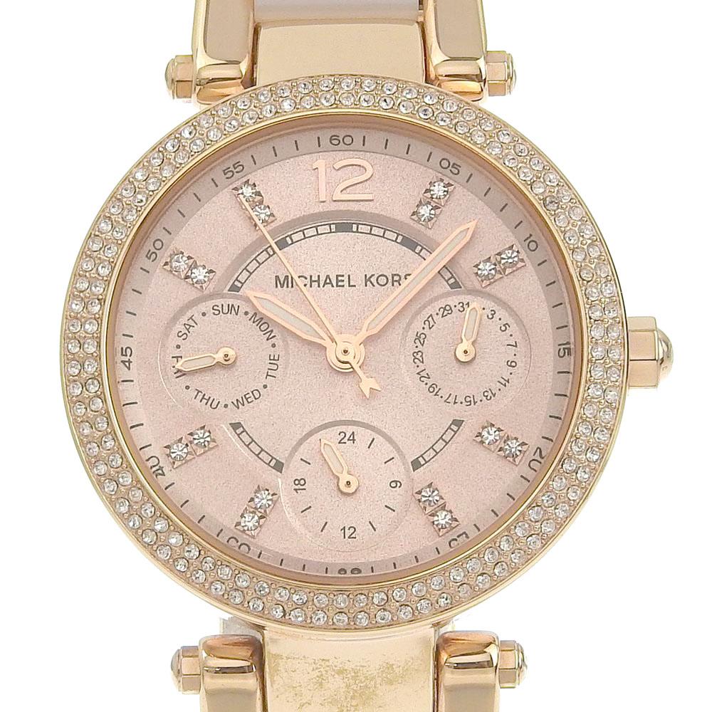 

Michael Kors Day date Watches MK6110 Rose gold RoseDial Stainless Steel/acetate Quartz Multi-needle analog display Women Used