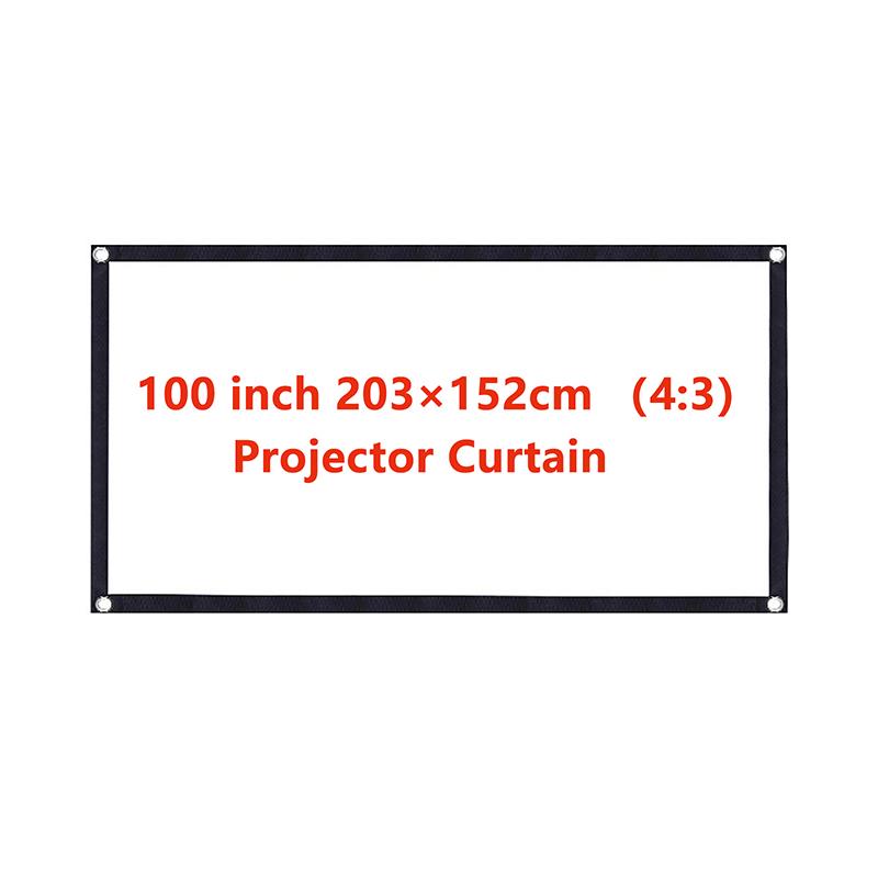 60 84 100 120 tolli 16:9 3:4 kaasaskantav projektor ekraan kardin HD ekraan kodukino kino film kodu välikontor