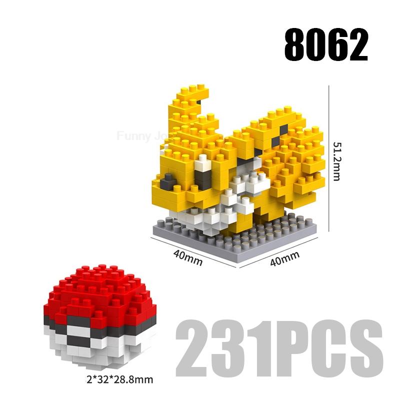 Funny Pokemon Building Blocks Assembly Anime Picachu Charizard Doll Blastoise Bulbasaur Gengar Pokémon Bricks Toy for Kid Gift