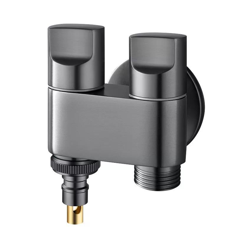 Brass Dual Outlet Washing Machine Faucet with Automatic Shut-off Valve