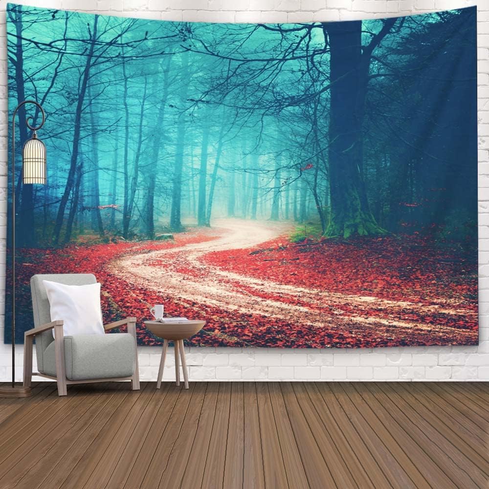 VIKAMA Forest Mist Tapestry Misty Mountain Forest Wall Hanging Bedroom Living Room Guesthouse Wall Decoration