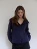 Asula Cozy Highneck Cardigan (Navy)