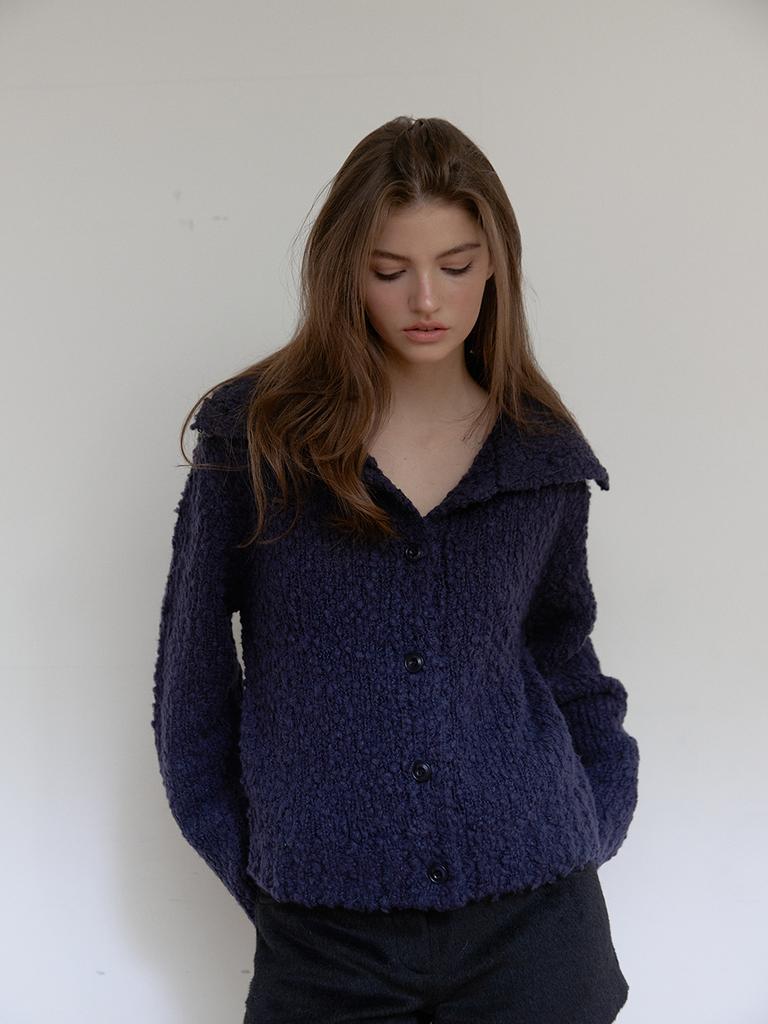Asula Cozy Highneck Cardigan (Navy)