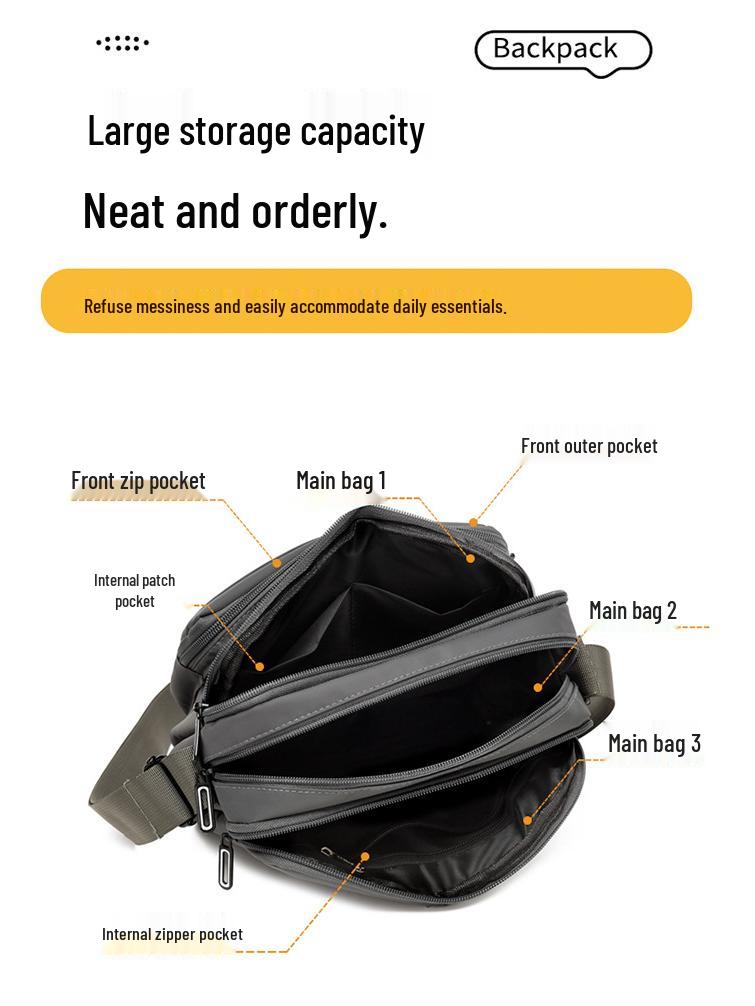 Men's Casual Oxford Cloth Crossbody Backpack for Daily Commute and Sport