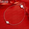 925 Sterling Silver Smiley Face Bracelet Fashion Gift Jewelry