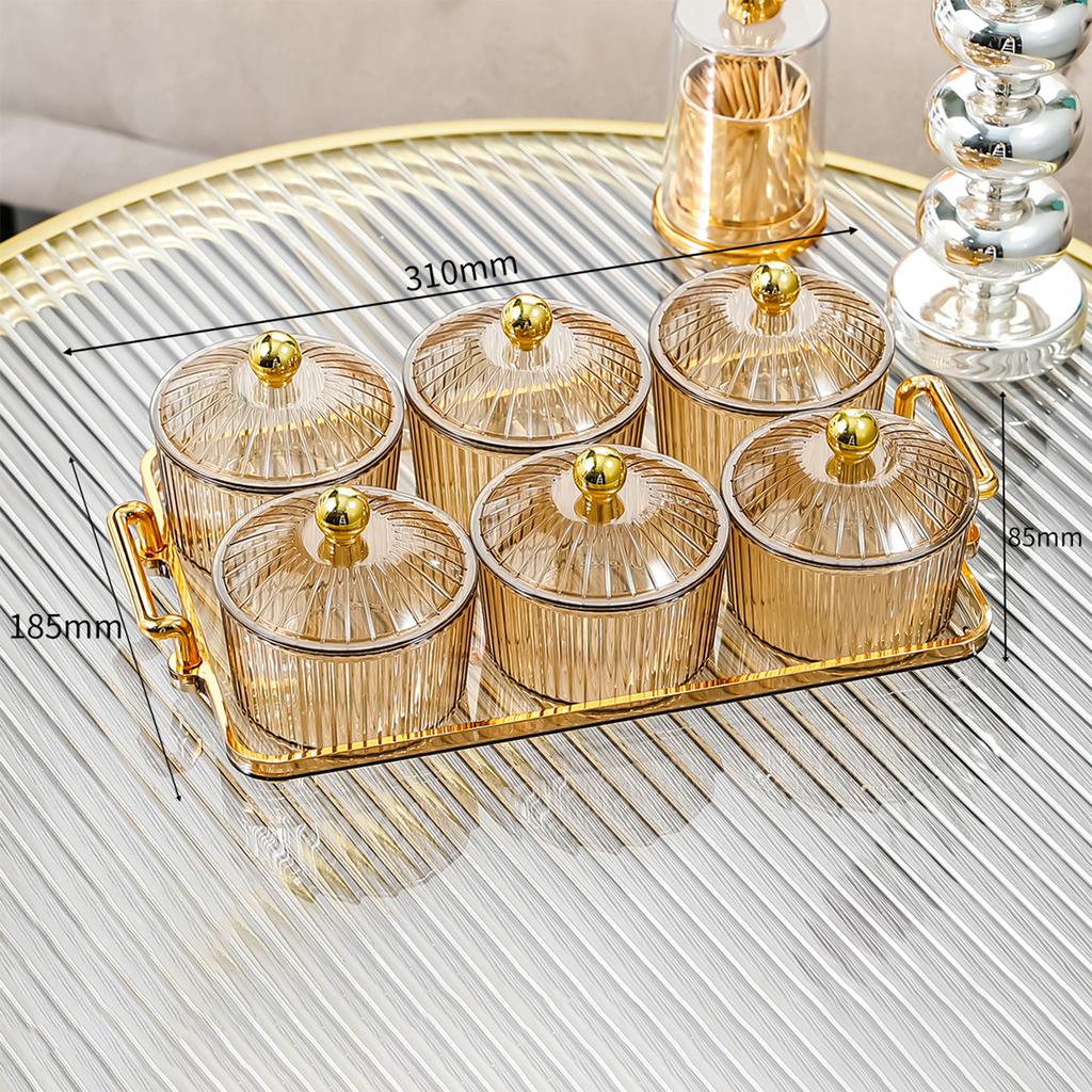 Fruit Plate Serving Dishes 6 Removable Serving Bowl Appetizer Condiment Server for Dessert Snacks Chips Kitchen Relish Tray