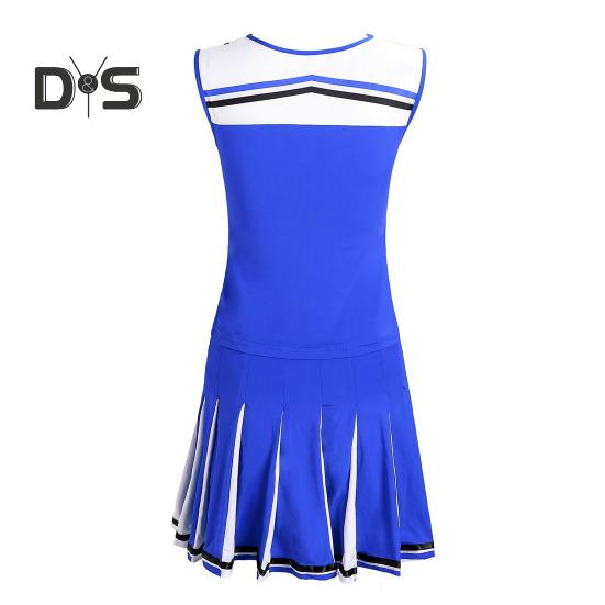 2 bucăți/set ținută de performanță majoretă Set de fuste fără mâneci pentru liceu Glee Club pentru fete Costum de majorete pentru varsity rochie de majorete