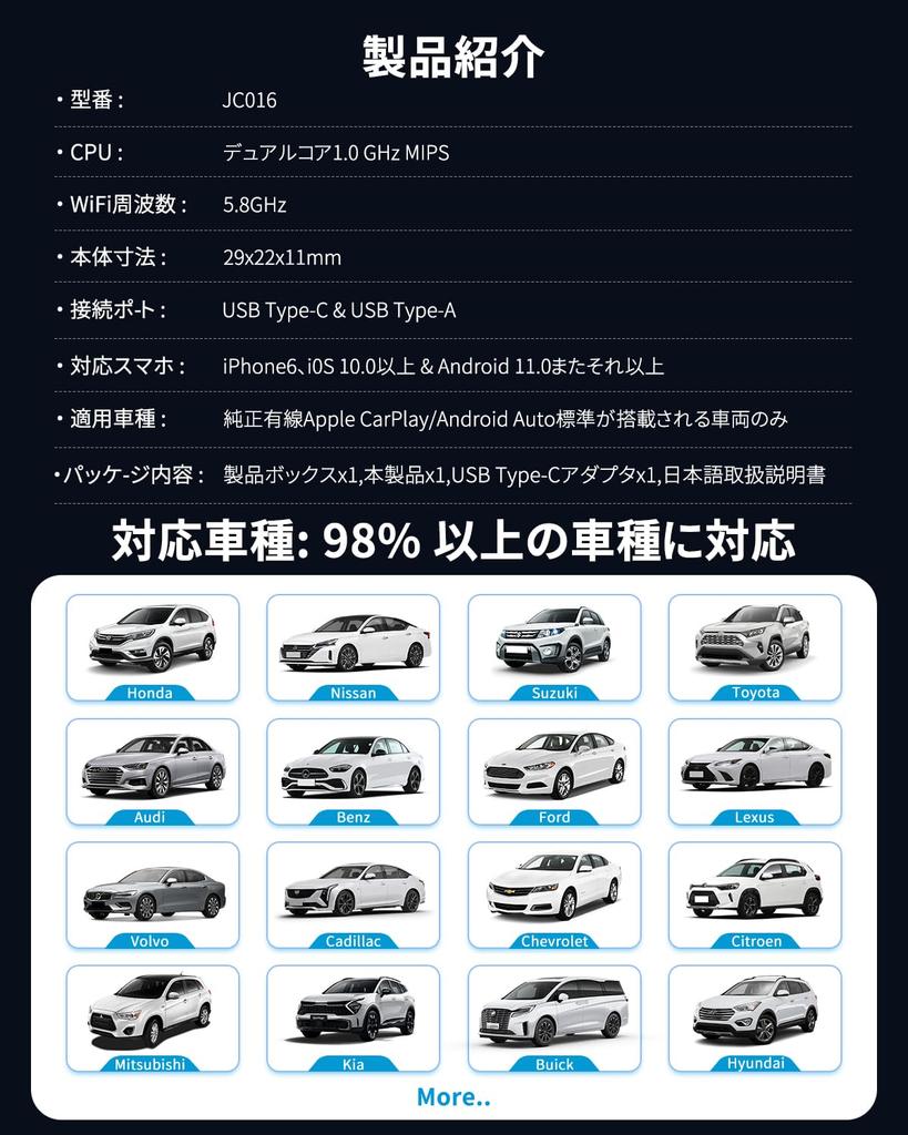 Official Technical Standards 2025 MINI Wireless CarPlay Android Auto USB Converts Wired Connections To Compatible with Factory Wired Auto Compatible