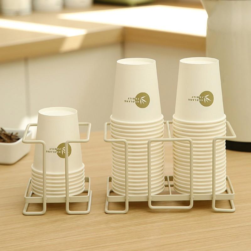 Držák papírových kelímků Jednorázový kelímek Krásný držák kelímků Železný materiál Pohodlné skladování Úložný stojan Domácí držák na kávové kelímky