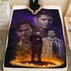 Supernatural Bruder Print Flanelldecke, Hohe Qualität, Bequem für alle Jahreszeiten, Heimdekoration, Wärme und Komfort, Perfekt für Weihnachtsgeschenke