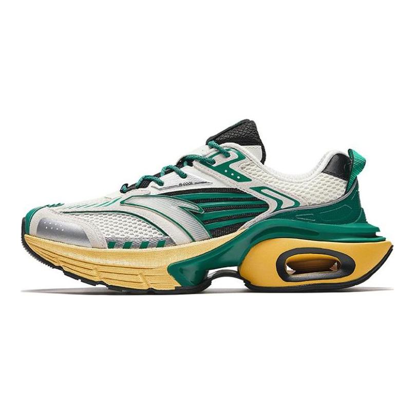 Anta Cushioning Slip Resistant Height Increasing Low top Nitrogen Technology Running Shoes Men's White Green 912425503-6