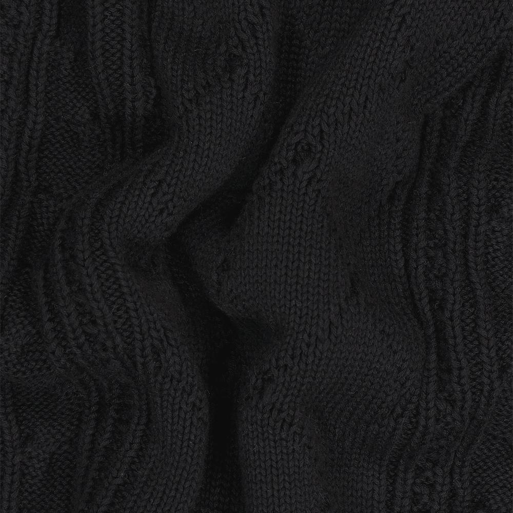 MAHAGRID Broken Guitar Cable Knit Sweater Black(Mg2Dfmk622A)