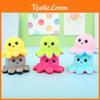 Cute Plush Reversible Octopus Keychain Adorable Mood Changing Animal Bag Charm