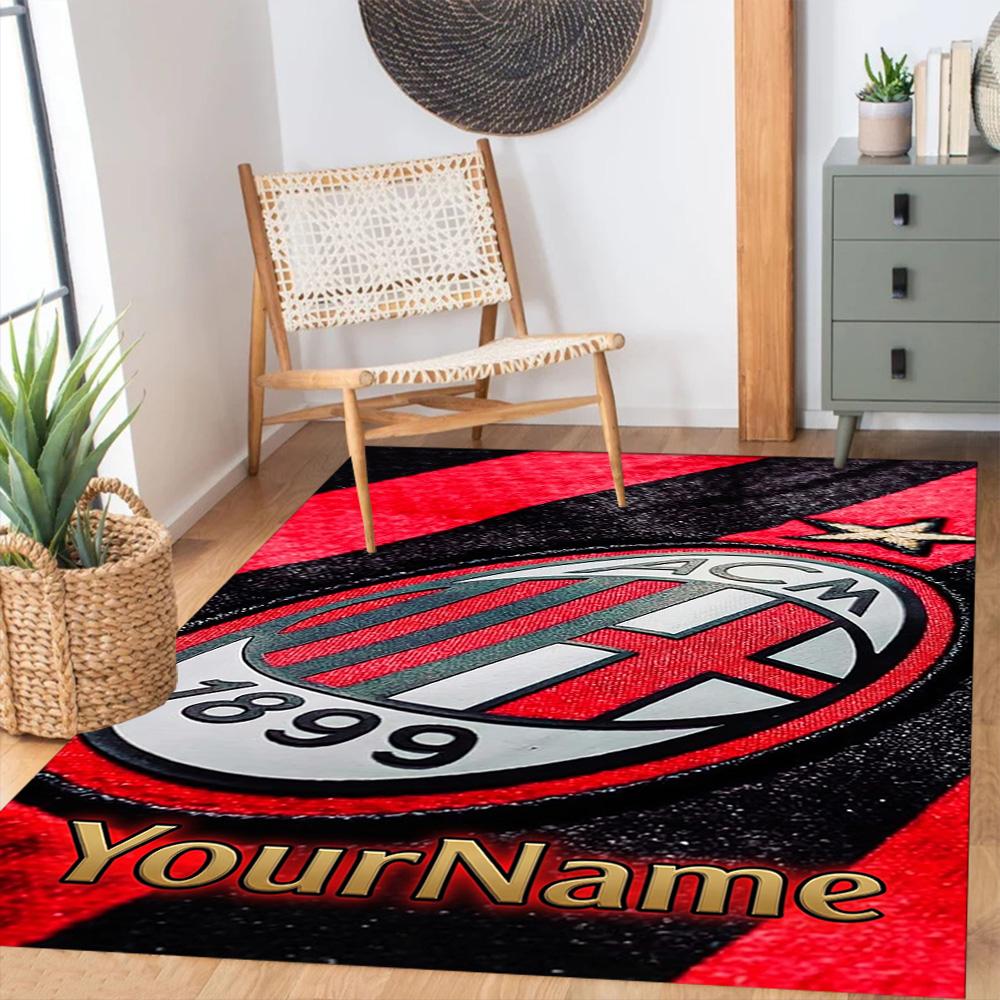 Ac Milan Customized Name Area Rug Suitable for Balcony Entryway Outdoor Dormitory Antislip Carpet Office home decor Spiritual Gift