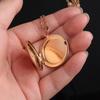 316L Mirror Stainless Steel Glossy Round Photo Box Necklace Photo Geometric Photo Box Necklace 45CM Female
