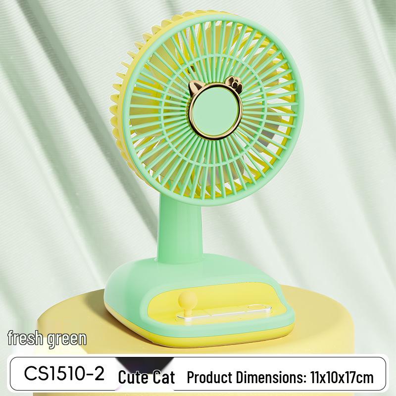 Mini Cartoon USB Desk Fan - Colorful Summer Office & Student Gift