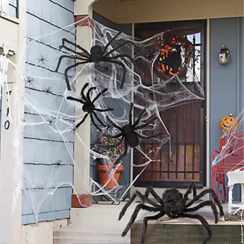 30/50/60/75/90/125/150/200cm Scary Giant Black Spider Halloween Decoration Haunted House Horror Props For Outdoor Home Bar Part
