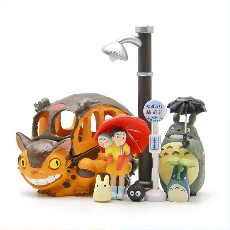 8pcs Neighbor My Totoro Pvc Mei Cat Bus Figure Miyazaki Hayao Film Toys Scene