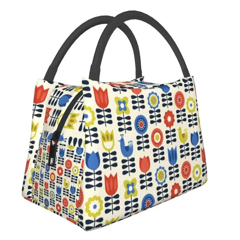 Orla Kiely Abstract Multi Stem Insulated Lunch Tote Bag for Mid Century Scandinavian Geometric Cooler Thermal Food Lunch Box