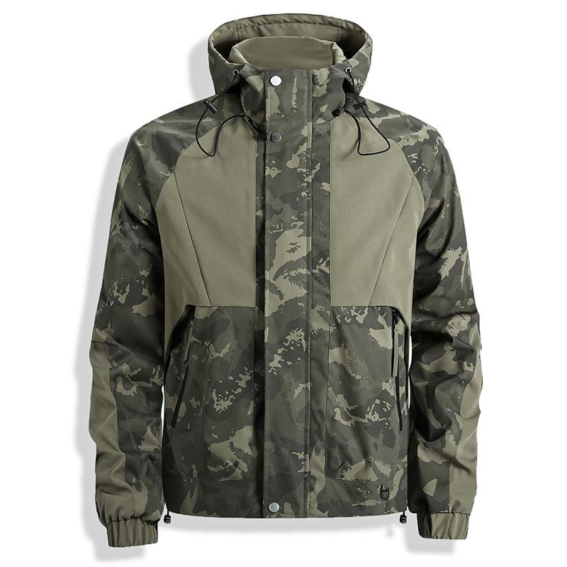 

Men s 2026 Spring/Autumn Korean Style Camouflage Hooded Jacket - Versatile Outdoor Sports Coat L