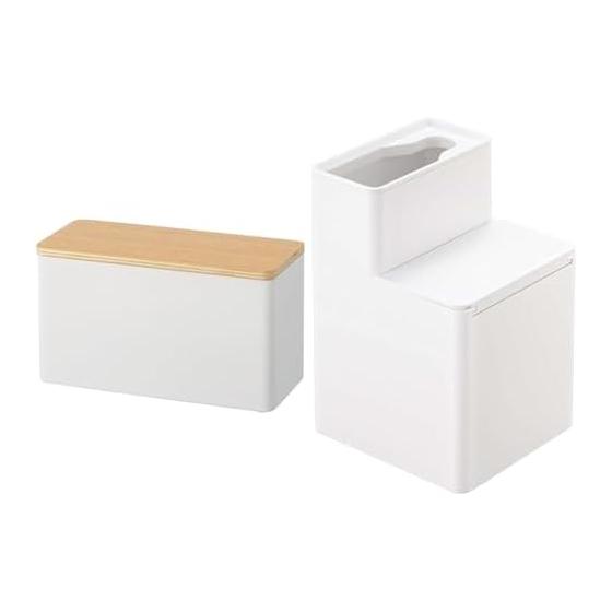 Yamazaki Jitsugyo Sanitary Storage Case Natural Approx. W26 x D 11 x H 14 cm Rin Clean around the toilet Small items storage Multi