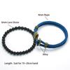 2Pcs Retro Anchor Bracelet For Men 6mm Natural Lava Stone Braslet Set Pulseria Hombre Nautical Wrap Rope Braclet Leisure Jewelry