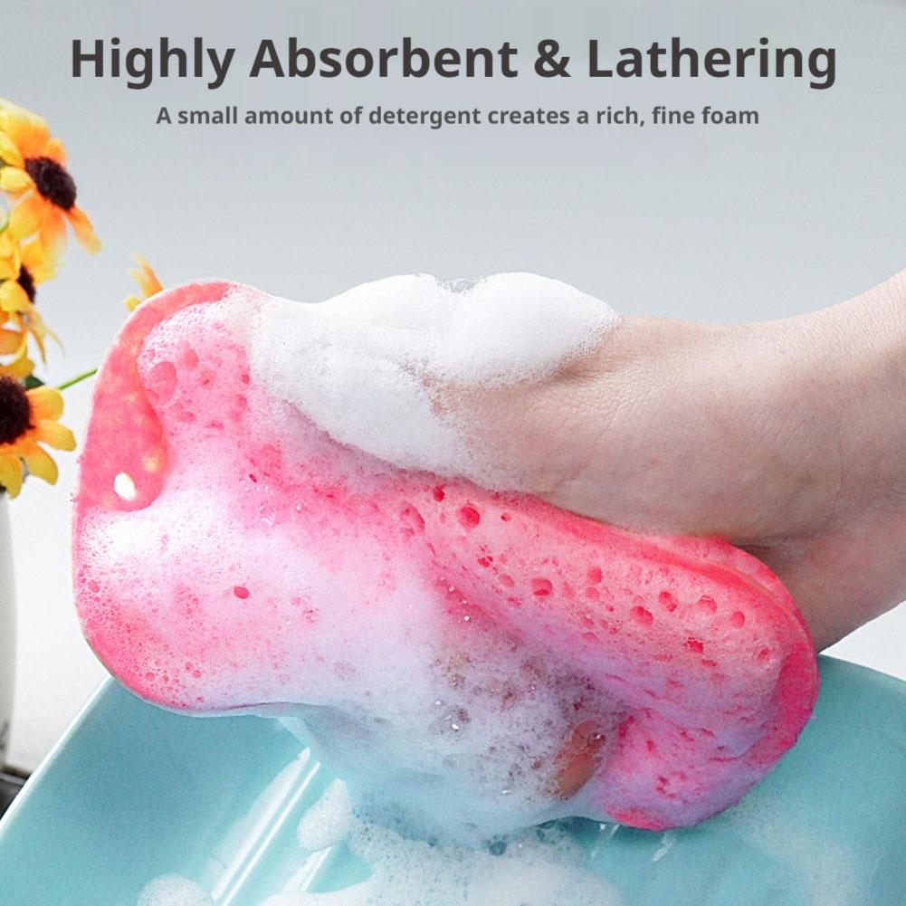 6pcs Washable Sponge Wipes Reusable High Density Dishwashing Sponges Multi-Functional Double Side Cleaning Sponges