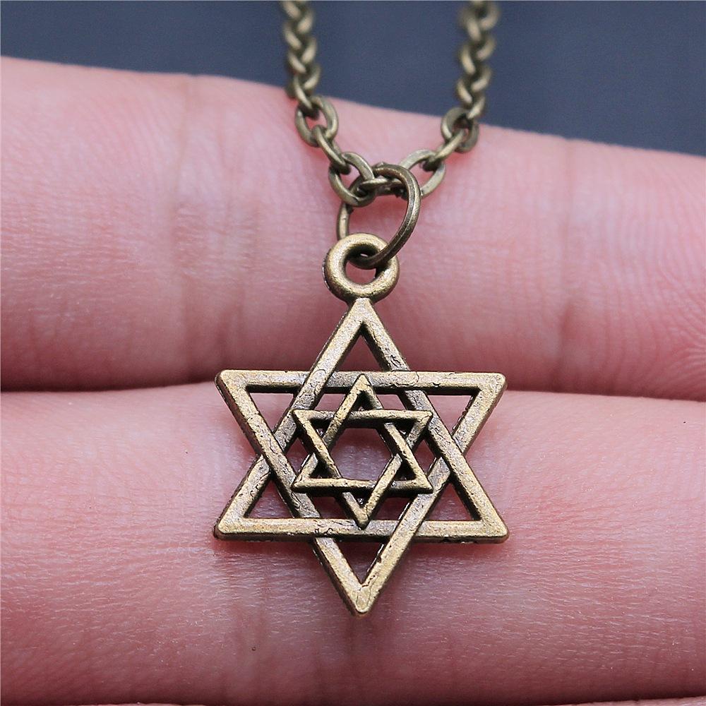 25 Stile Je Menora Davidstern Hexagram Anhänger Halskette Choker Charme Fabrikpreis Schmuck