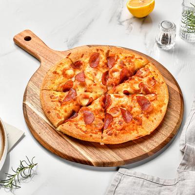 Dřevěná pánev na pizzu s dlouhou rukojetí Kulatá Multifunkční krájecí prkénko Zelenina Dort Chléb Dezert Steak Maso Servírovací tác
