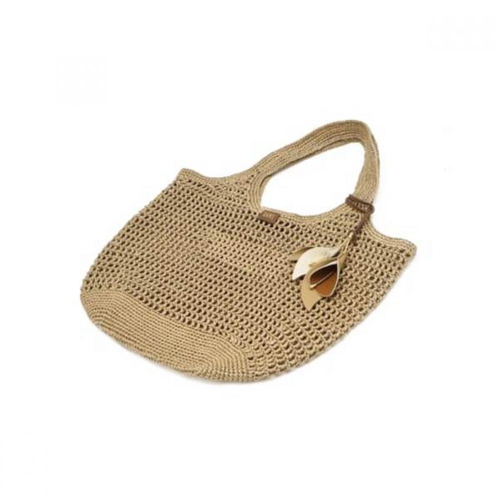 Daks Beige Raffia Twist Mesh ShouLder Bag L Dcba6e580i2