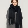 CARGOBROS Weicher Farbvolumen Langer Schal (Schwarz)