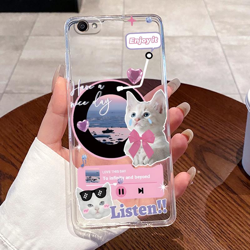 Jelly Casing For Vivo Y66 / V5 Lite Shell Funda For Vivo Y69 Clear Silicone Soft TPU Back Cover Cute Cat Rabbit Heart Phone Case