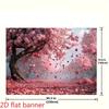 2D Romantic Cherry Blossom Hearts Photography Background Cloth for Weddings