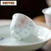 2pc/lot Hand-painted Lily Teacup Handmade Tea Bowl Cup For Tea Smelling Master Cup Chazhan Tea Ceremony Ornaments Supplies 50ml