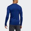 Adidas TF Warm Long Sleeve Slim Fit Casual Sports T-Shirt Men Tops Blue GT9517