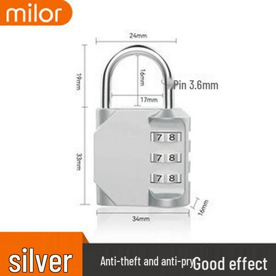 Waterproof and Rust-Proof Mini Padlock for Luggage, Gym, Locker, Schoolbag, and Household Use
