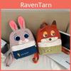 Cartoon Fox And Bunny Plush Backpack With Large Capacity For Kids And Students
