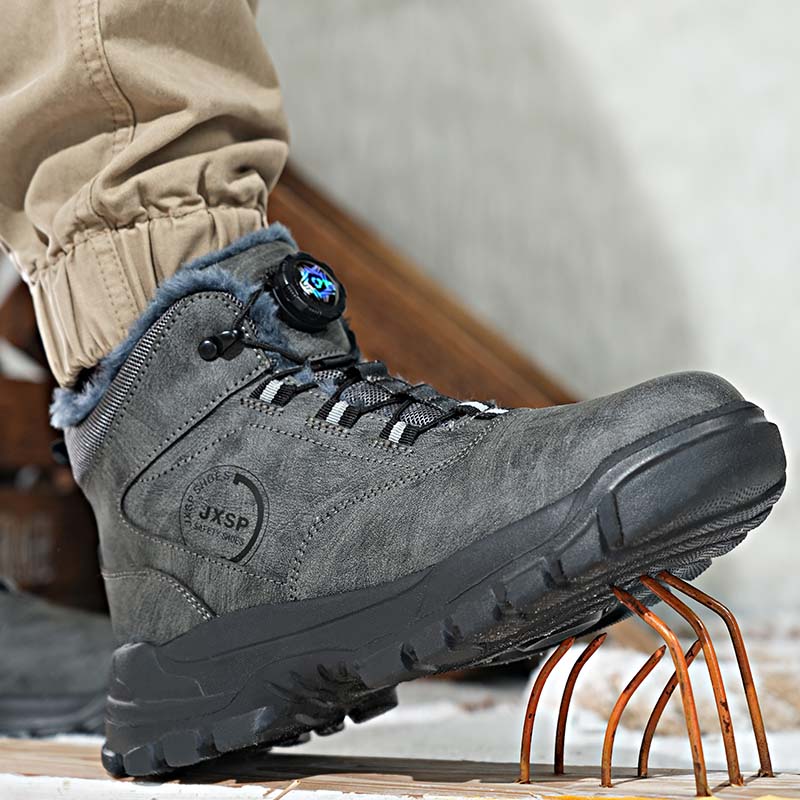 New Rotating Button Work Boots Men Puncture-Proof Men Safety Boots Protective Shoes Indestructible Security Steel Toe Shoes