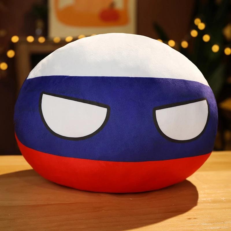Cartoon Polandball Country Ball Toy Plush Pendant Plush Doll National Flag Ball USSR USA FRANCE RUSSIA UK JAPAN GERMANY ITALY