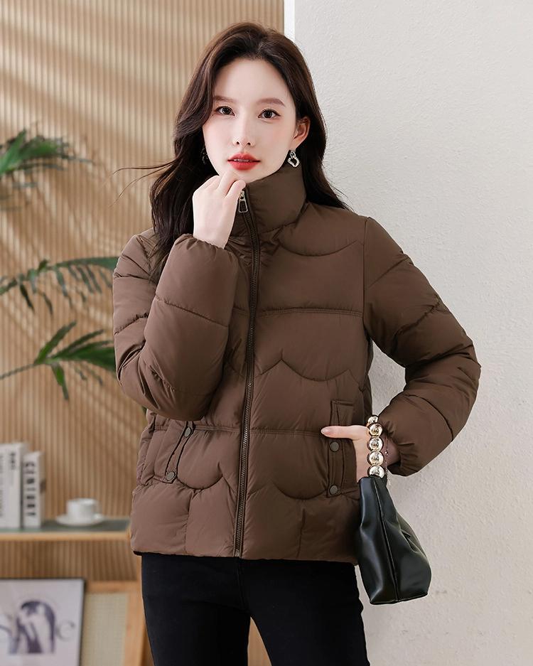 Short Down Jacket Women's Winter Vertical Collar Solid Color Jacket Warm Coat