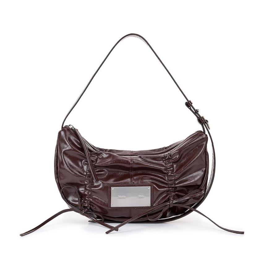 Matin Kim HALF SHIRRING RIBBON ROUND BAG - 6 Colors