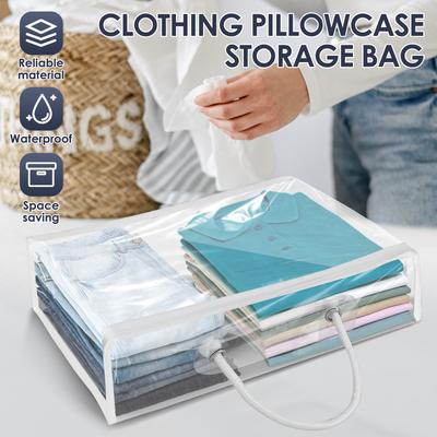 Clear Storage Bags PVC Dustproof Bed Sheet Organizing Bags with Zipper Waterproof Large Transparent Bag for Blankets Bed Sheets