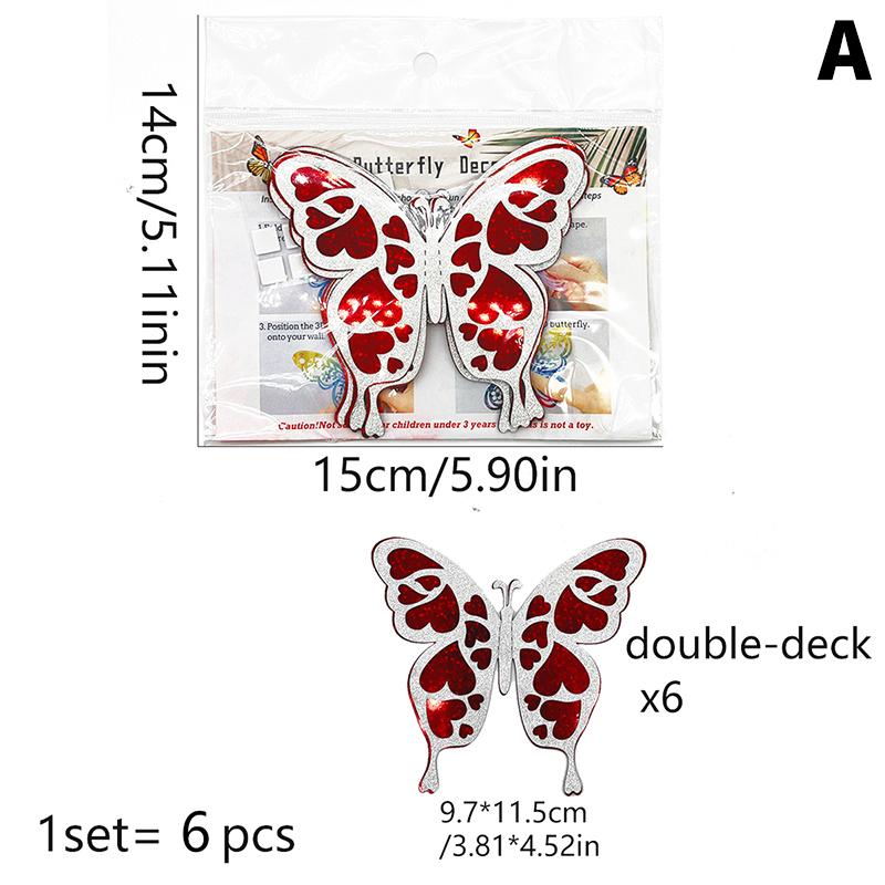 

6Pcs/Set 3D Double Layer Butterfly Valentine S Day Decorative Wall Stickers Glitter Gold Butterfly Decorative Stickers A
