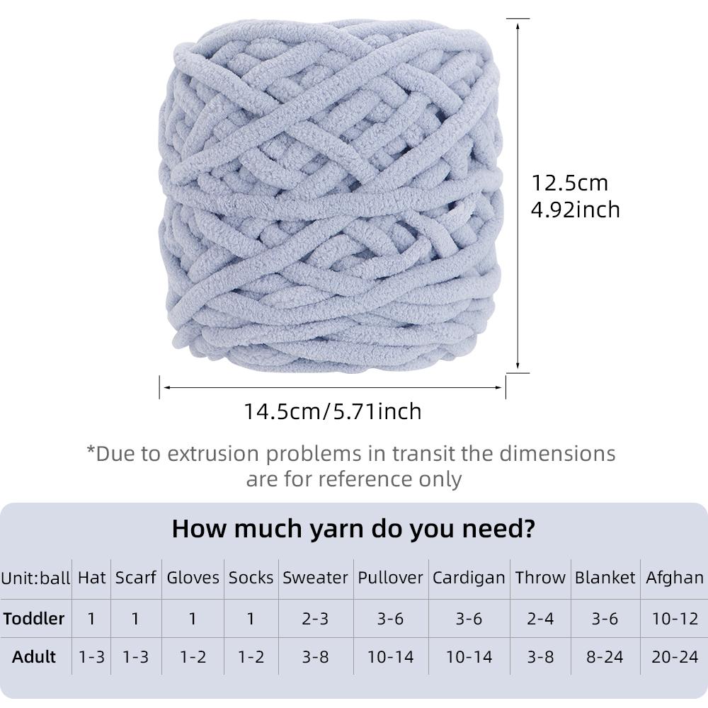 6Rolls DIY Soft Warm Snuggly Chenille Yarn, Velvet Iceland Puffy Yarn, Perfect for Knitting Crochet Sweater, Hat, Scarf, Blanket